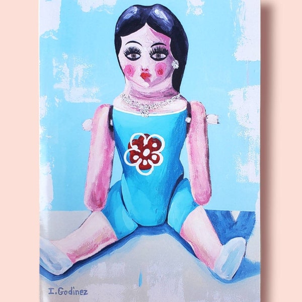 Lupita mexican doll greeting card, Lupita Doll, Mexican doll, La mona card