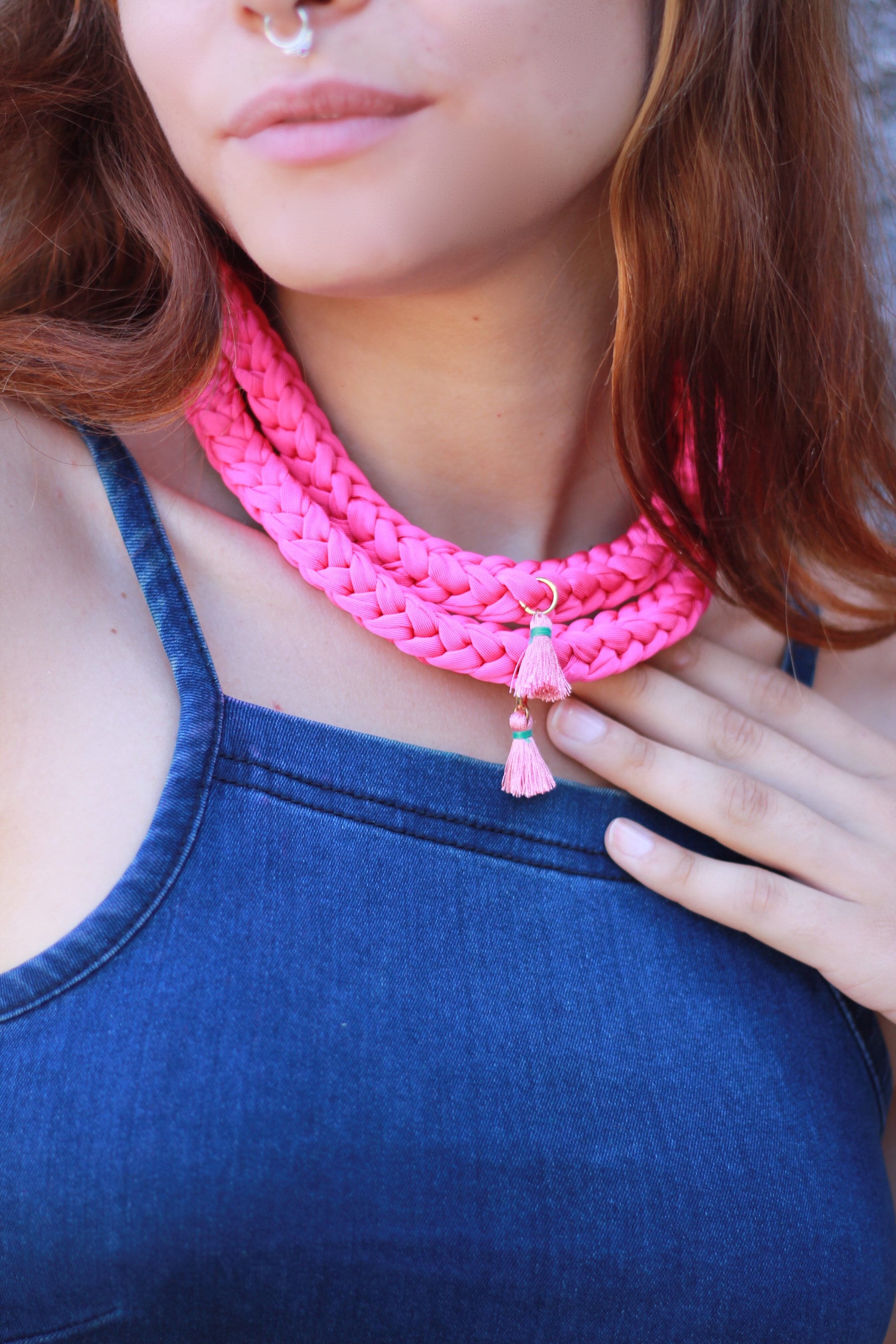 Ginger Frida Raspberry Pink With Pink Tassels - Etsy Ireland