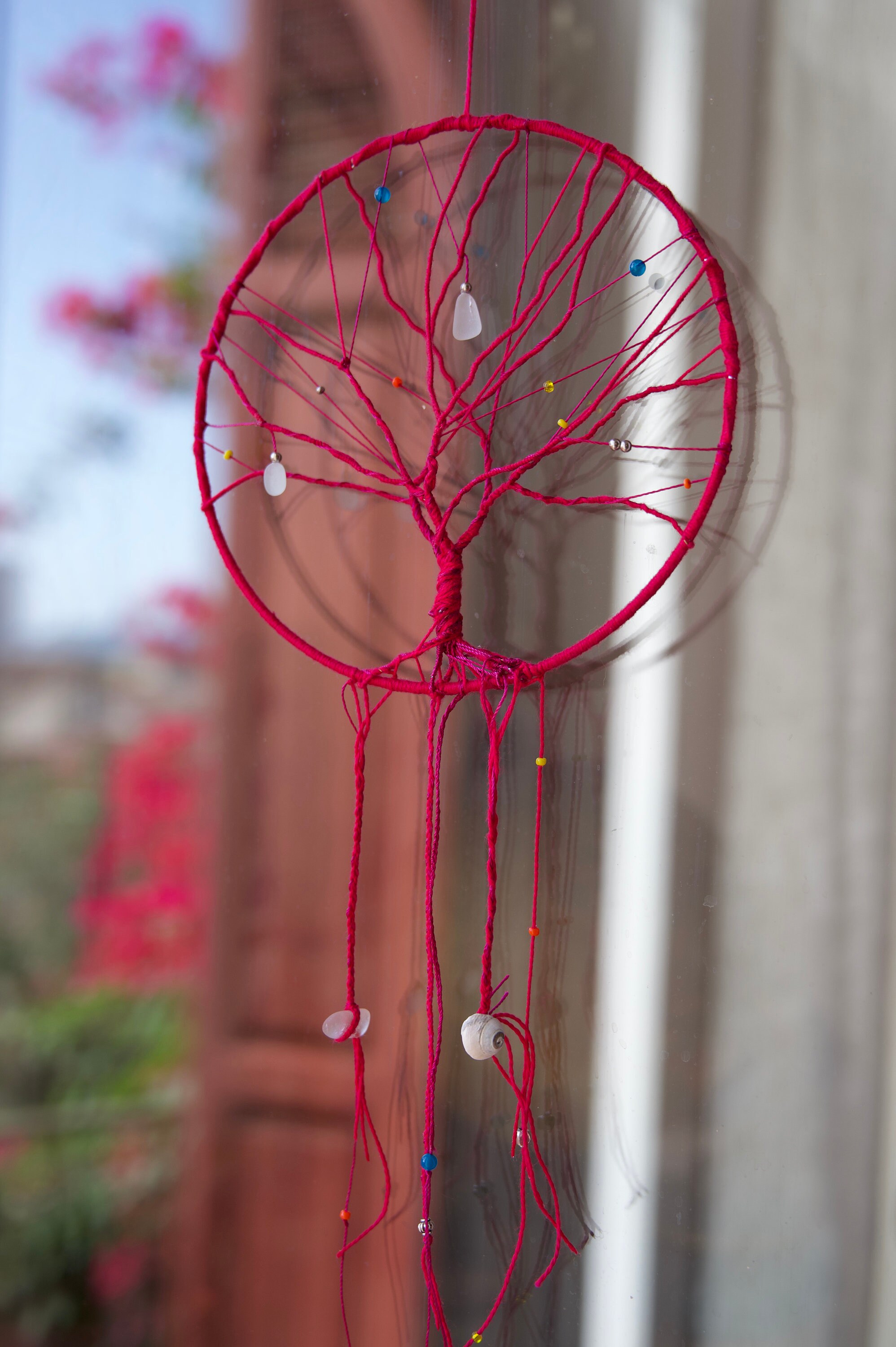 unique hanging pink tree of life