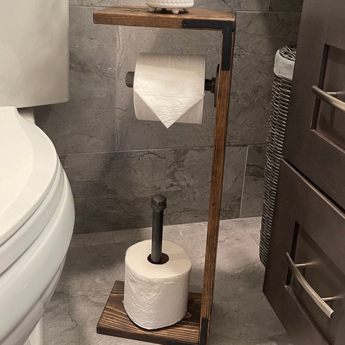 Toilet Paper Stand With Shelf Floor Stand TP Multiply 3 Roll Etsy