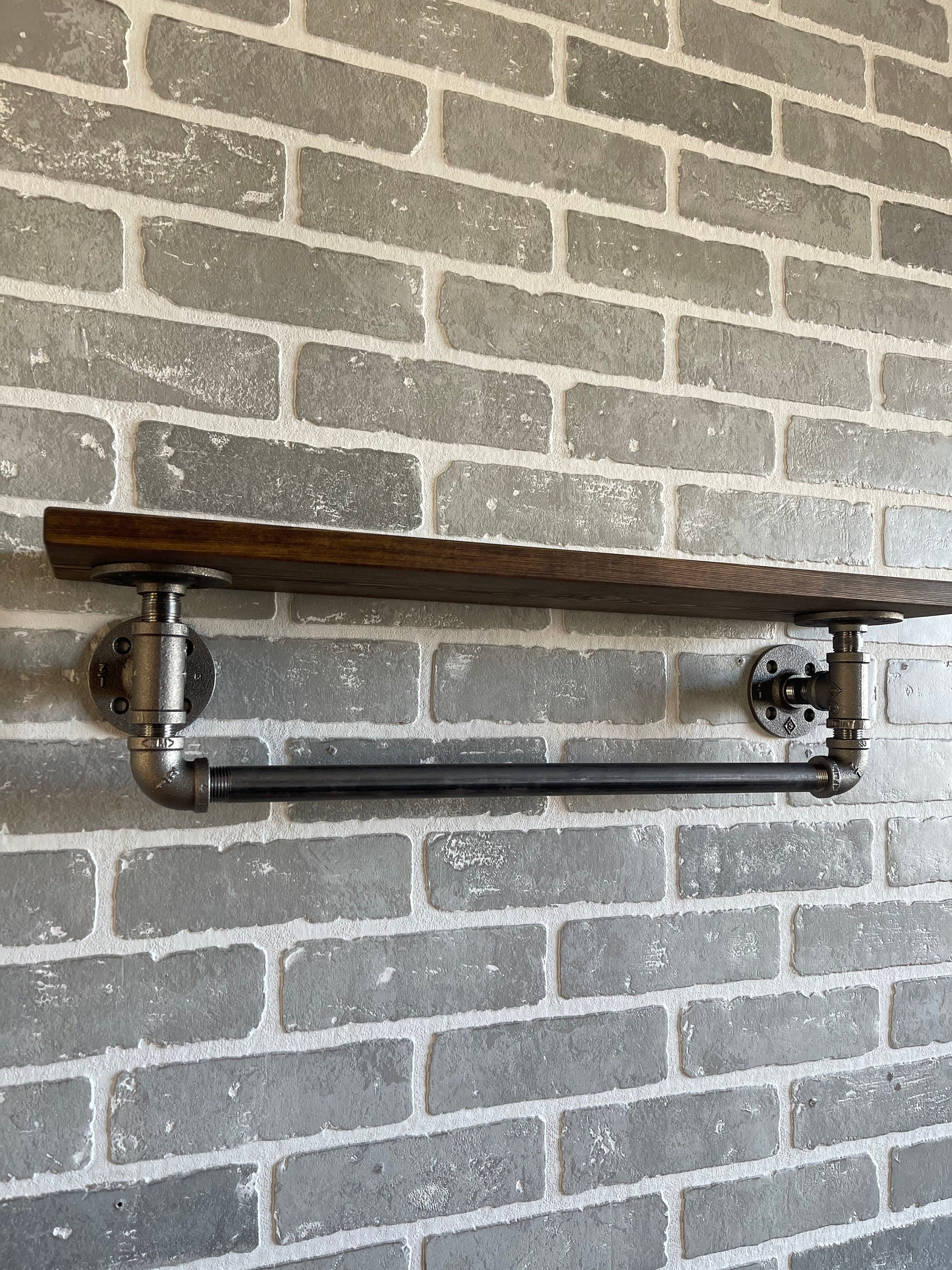 Iron Pipe Towel Rack With Shelf Etsy UK