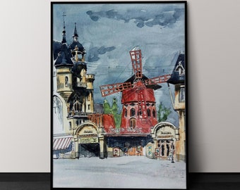 Moulin Rouge Art Print, Vintage-Inspired Poster, Print & Custom Artwork