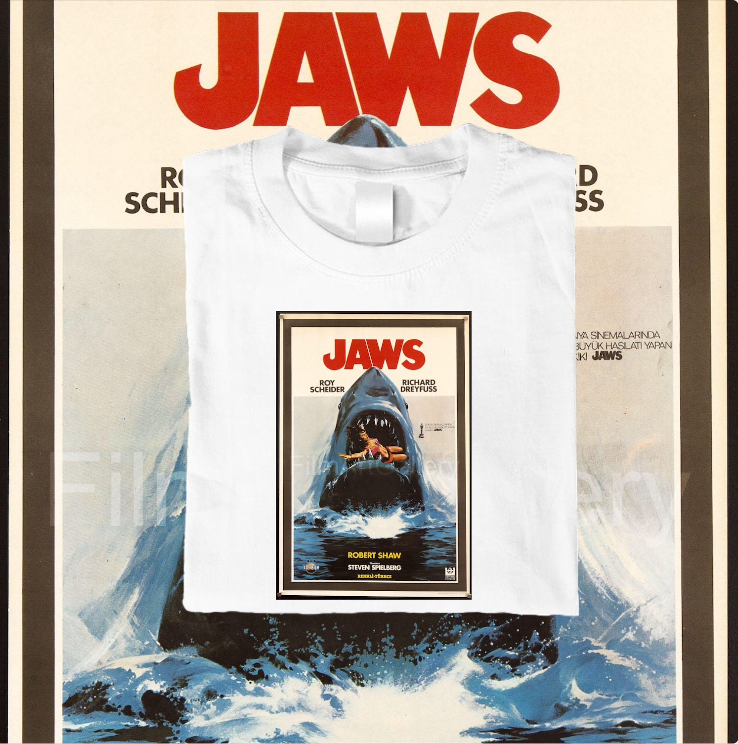 Retro Jaws Movie Poster T Shirt | Etsy