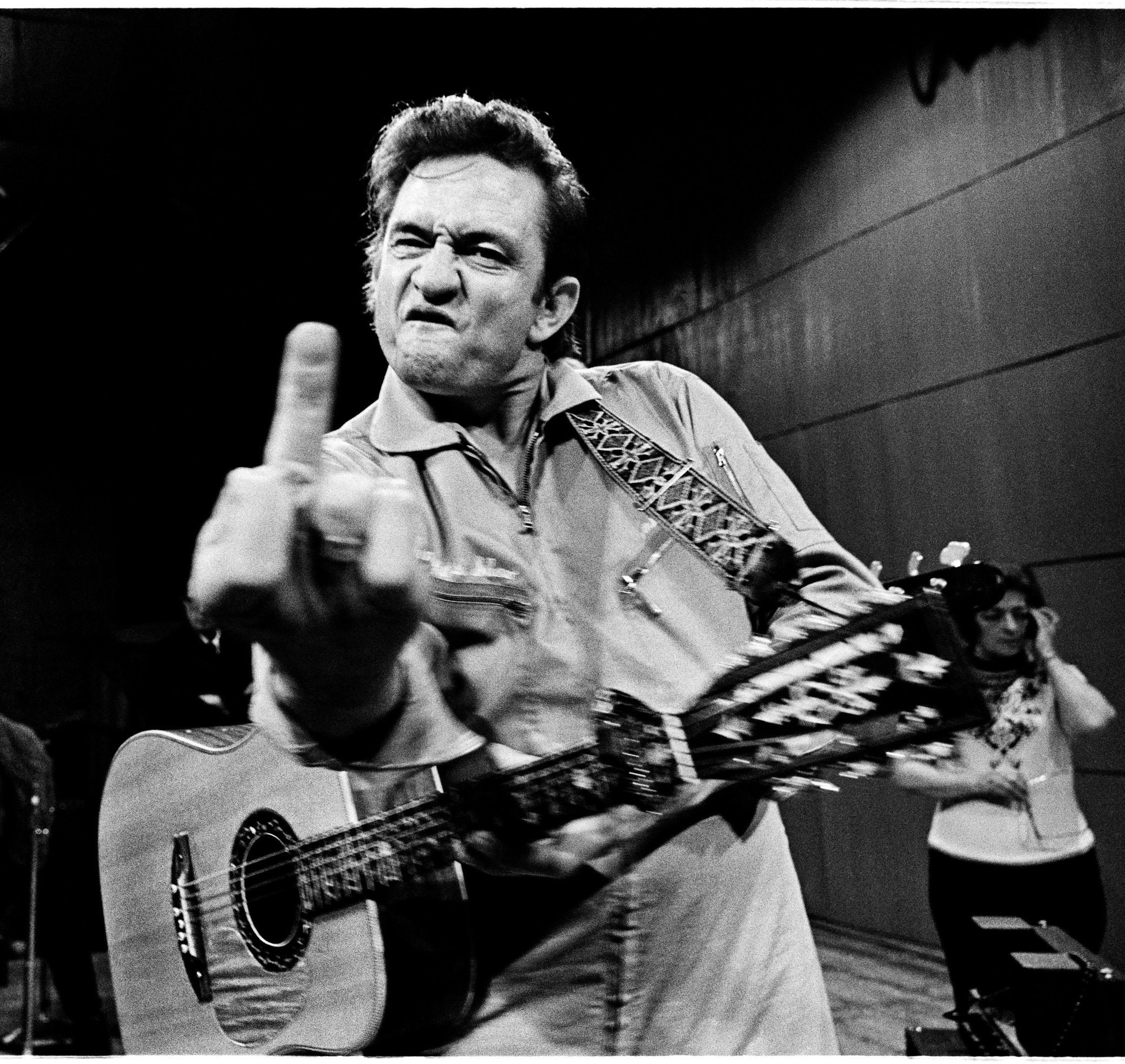 johnny cash middle finger tee