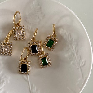 Gemstone huggie earrings,wedding/party jewellery
