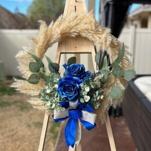 Boho wreath for front door, Boho front door decor, Boho wreath with flowers, pampas wreath, Neutral wreath, everyday wreath, spring wreath