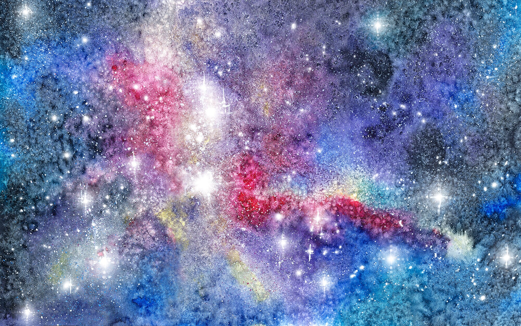 Giclée cosmic galaxy watercolor poster Fine art interior Etsy