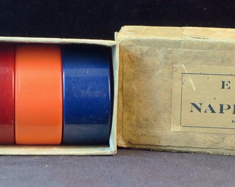 Antique Rare Erinoid Napkin Rings Made in Canada... of Milk/Casein