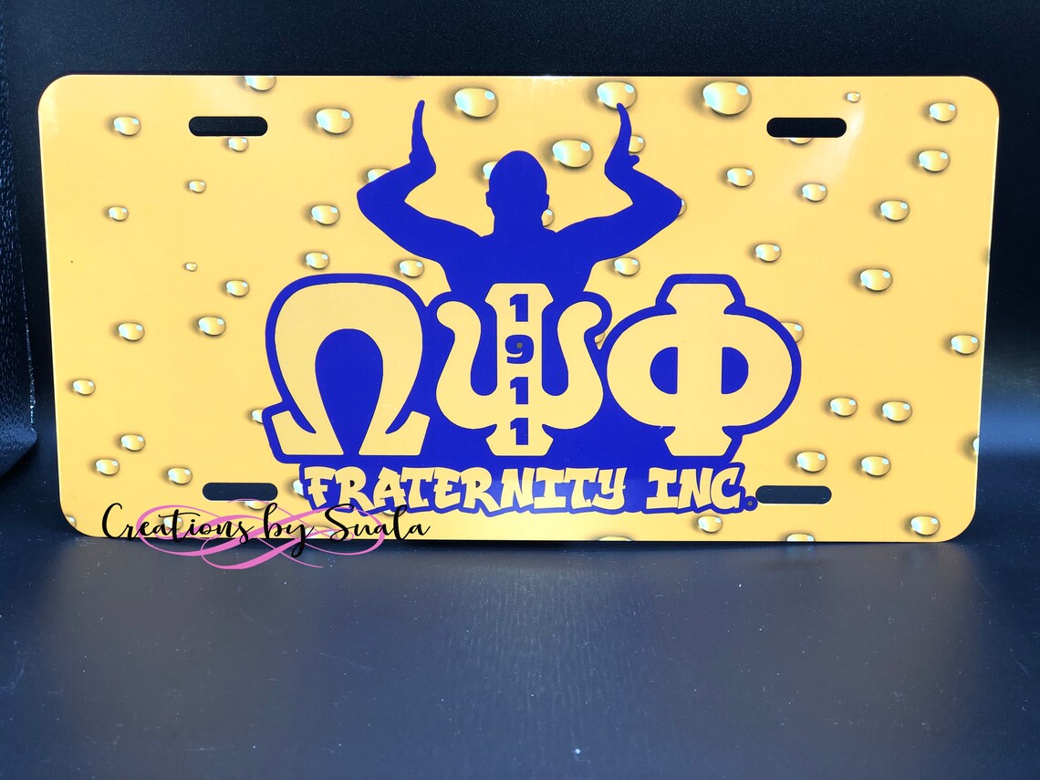 Omega Psi Phi License Plate Fraternity PNG OMEGA Etsy