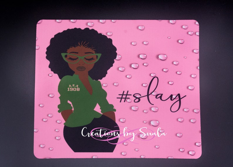 Mousepad Divine Nine Sorority Sublimation Green AKA Sorority Woman PNG Sorority Anniversary Pink Mousepad hbcu Pink AKA #slay