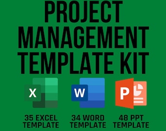 Project Management Template Kit, Gantt Chart, SWOT Analysis, Risk Assessment, Tasks Tracker, Resource Planning