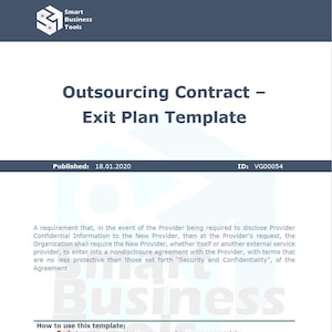 Outsourcing Contract Exit Plan Template