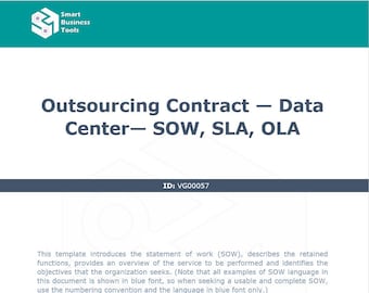 Outsourcing Contract — Data Center— SOW-SLA-OLA