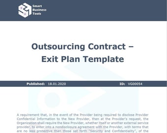 Outsourcing Contract Exit Plan Template