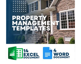 Può includere: Una grafica con una casa sullo sfondo e due pulsanti in primo piano. I pulsanti sono verde e blu e hanno icone che rappresentano documenti Excel e Word. Il testo sui pulsanti recita "14 Documento Excel" e "4 Documento Word". Il testo "MODELLI DI GESTIONE IMMOBILIARE" è in lettere bianche su sfondo blu.