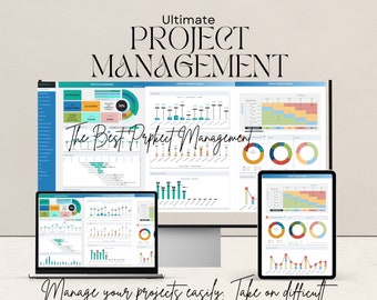 Excel Project Management Template: Gantt Chart, Kanban Board, Task Tracker, Timeline, Budget, Eisenhover Matrix