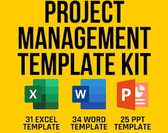 Project Management Template Kit, Gantt Chart, SWOT Analysis, Risk Assessment, Team To-Do List, Resource Planning, Kanban, CRM, Project Plan