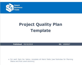 Quality Management Plan Template Fully Editable MS Word With Examples