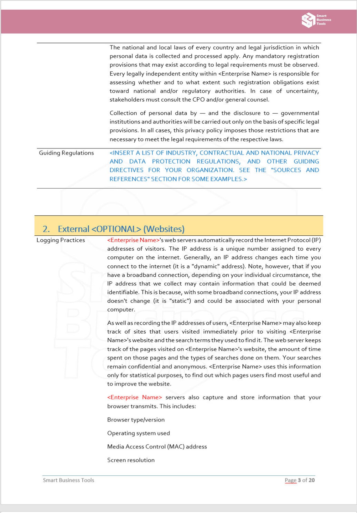 Privacy Policy Template - Etsy
