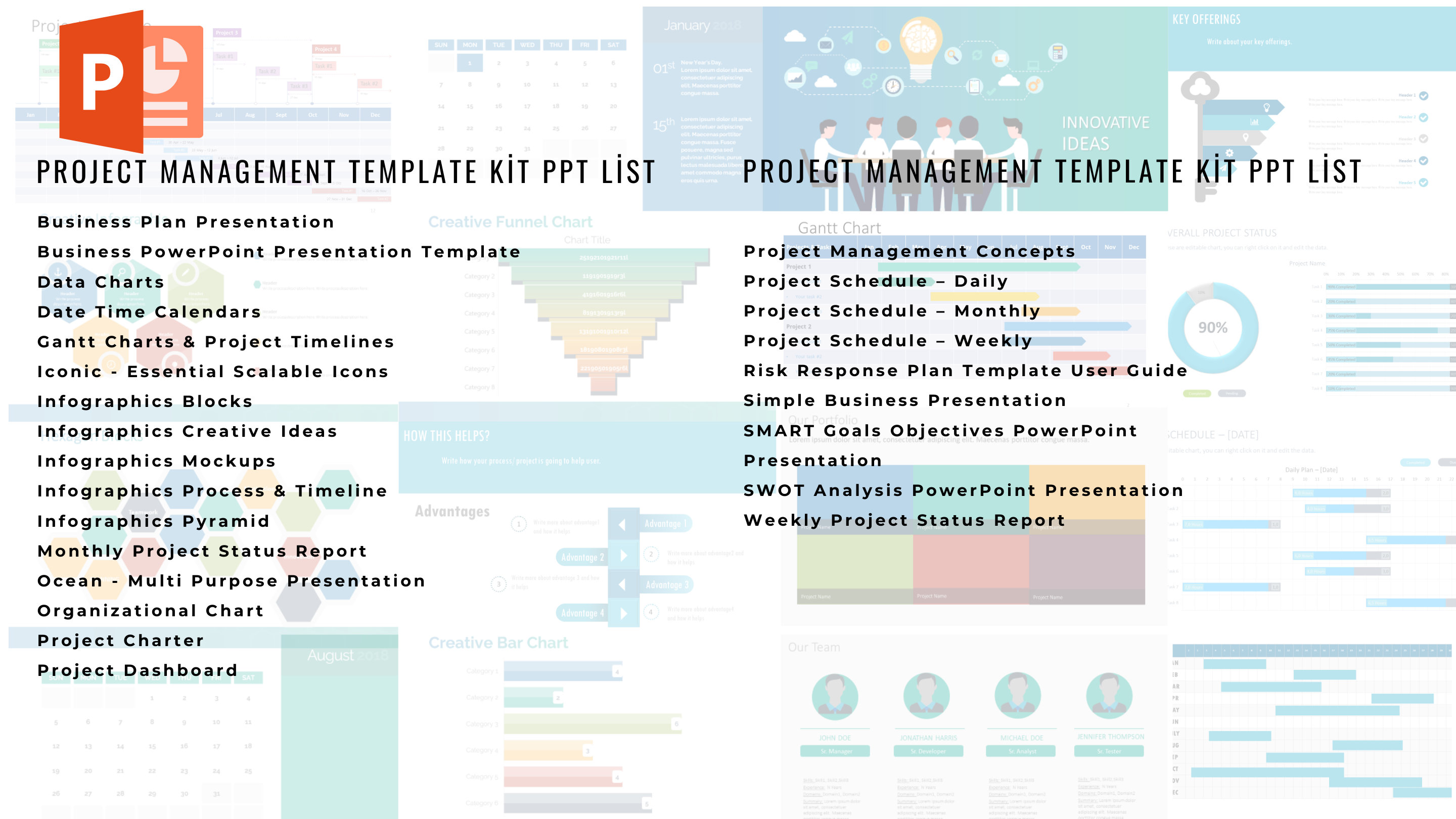 Project Management Template Kit, Gantt Chart, SWOT Analysis, Risk ...