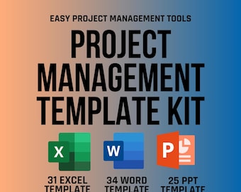 Projektmanagement-Vorlagen-Bundle: Dokumente Projektleiter Budget, Gantt-Diagramm, Aufgabentracker, Kanban, SWOT