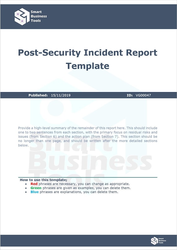 security guard incident report template