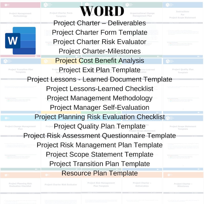 Project Management Template Kit, Gantt Chart, SWOT Analysis, Risk ...