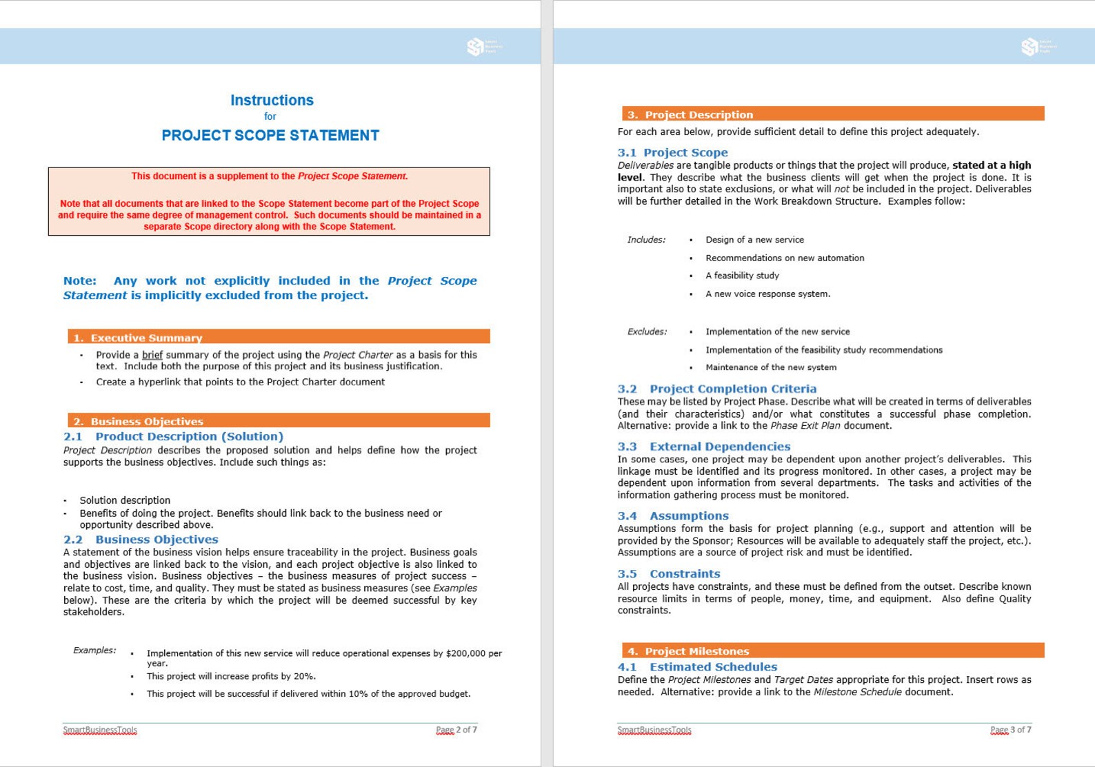 Project Scope Statement Template - Etsy