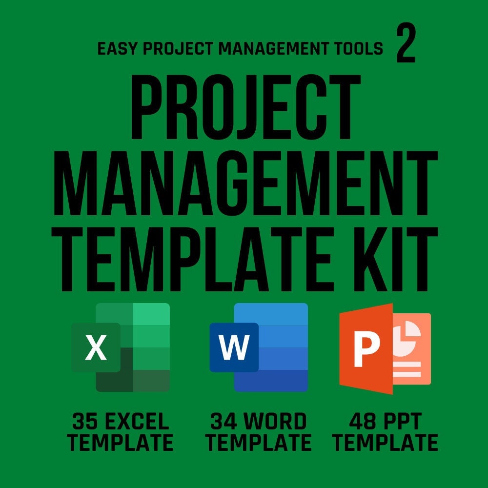 Project Management Template Kit, Gantt Chart, SWOT Analysis, Risk Assessment, Tasks Tracker, Resource Planning