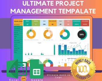 Ultimate Project Management Template: Gantt Chart, Task Tracker, Budget Planner Excel Google Sheets