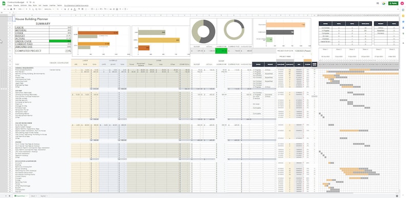 Home Building Planner: Construction Budget Excel, Google Sheets ...