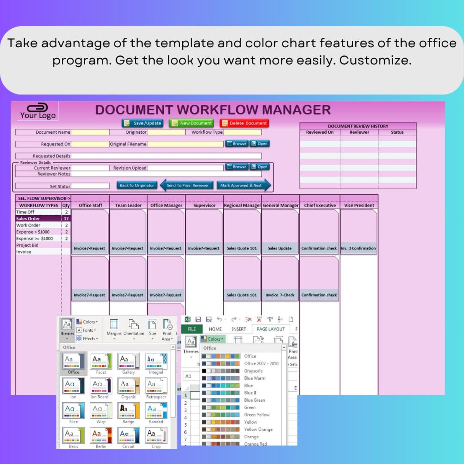 Document Workflow Manager | Excel Template for Process Tracking - Etsy
