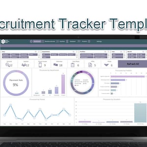 Recruitment Tracker Template Excel Version | HR Template | Recruitment Tracker | Recruitment Kanban | Weekly Calendar | Pipeline