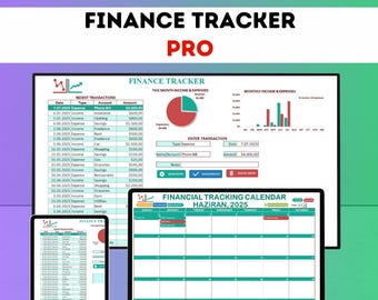 Financial Tracker Excel Template | Income, Expense & Budget Organizer