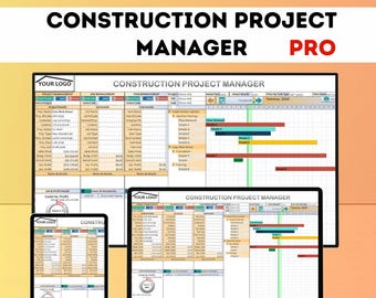 Construction Project Tracker | Excel Project Management Template Project Budget Task Tracker