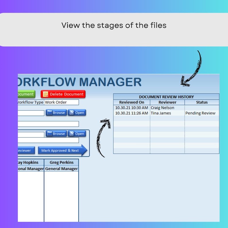 Document Workflow Manager | Excel Template for Process Tracking - Etsy
