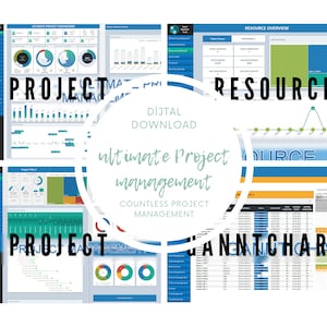 Ultimate Project Management Template, Excel Project Template, Project Management Dashboard, Project Planner, Project Budget, Project Timelin