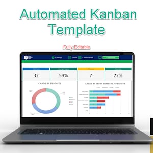 Excel Kanban Board Template, Task Tracker, Task list, Kanban Board Management, Kanban Dashboard