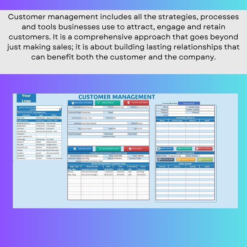 Ultimate Customer Manager | Dynamic Excel Dashboard for Communication ...