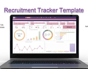 Recruitment Tracker Excel Template: HR Pipeline Kanban, Weekly Calendar