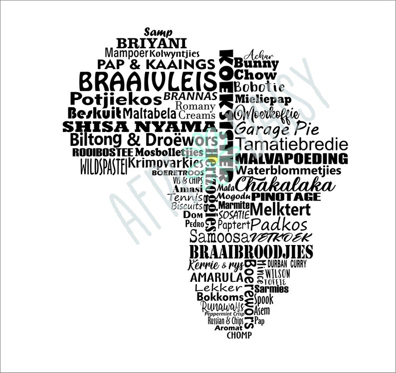 Digital File South African Food Favorites Etsy