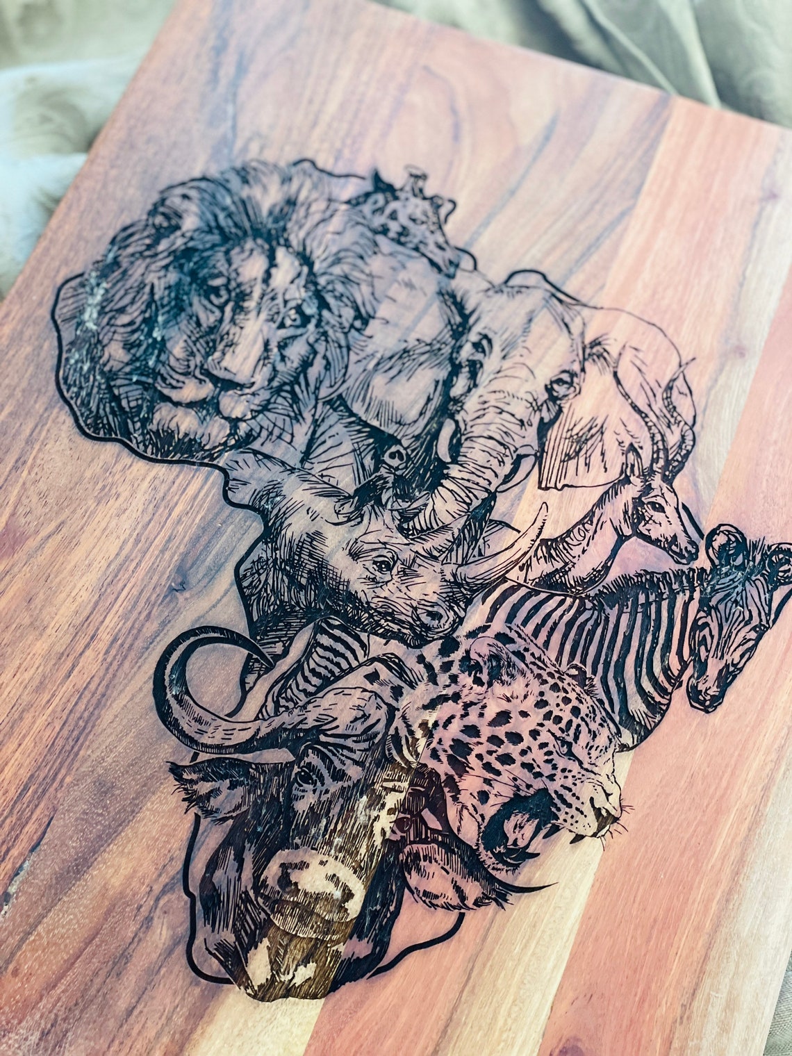 Africa Map With Big 5 Animals Digital File - Etsy