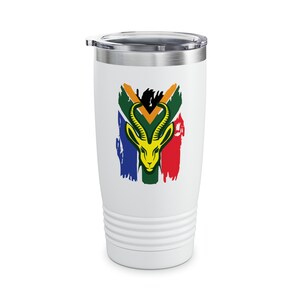 Springbok on SA Flag Ringneck Tumbler, 20oz