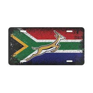 SA Flag with Springbok Vanity Plate