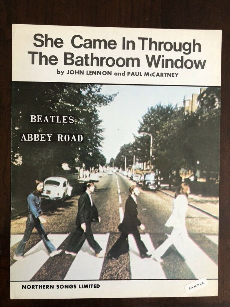 7310 Beatles She Came In Through The Bathroom Window 1969 Sheet Music Sample Prints Art Collectibles Kromasolcom