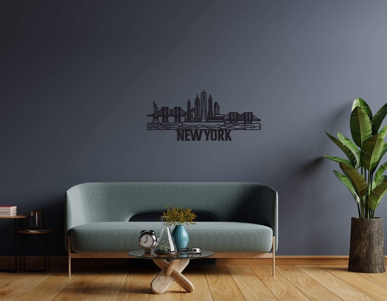 New York City Skyline Metal Wall Art Metal New York Wall Etsy