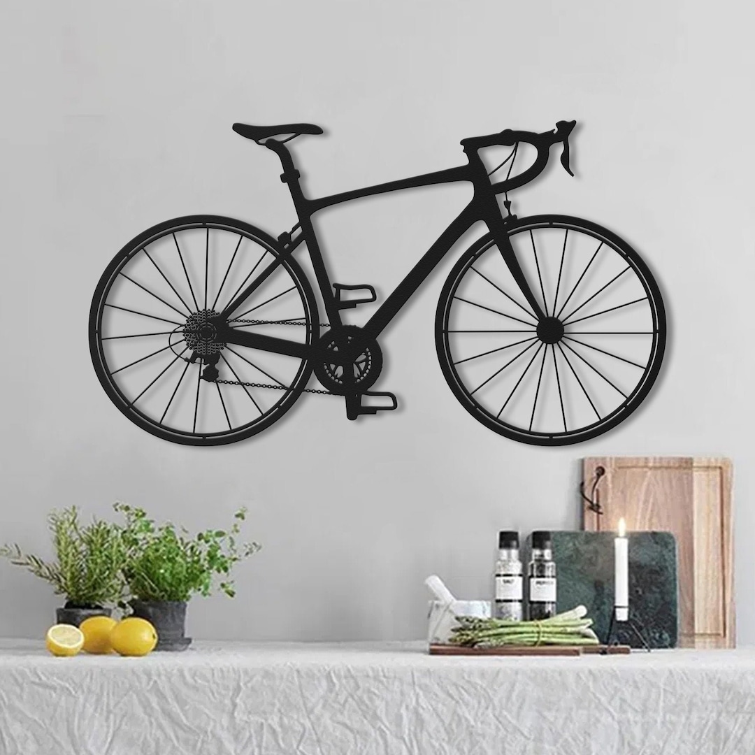 Metal Bicycle Wall Art Rider Bicycle Wall Sculpture Metal Etsy