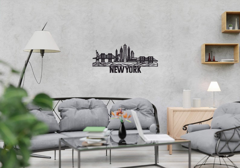 New York City Skyline Metal Wall Art Metal New York Wall Etsy
