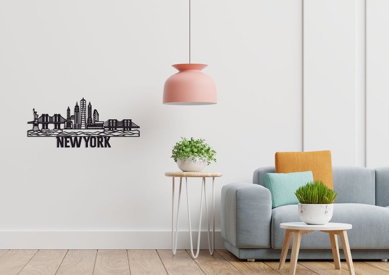New York City Skyline Metal Wall Art Metal New York Wall Etsy
