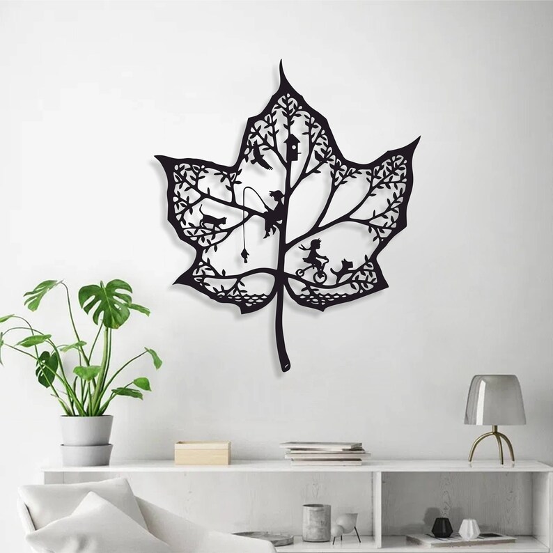Oak Leaf Metal Wall Art Metal Wall Sculpture Oak Tree Wall Etsy